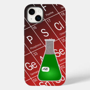 Green Erlenmeyer Flask (with Initials) Chemistry Case-Mate iPhone 14 Plus Case