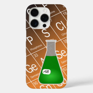 Green Erlenmeyer Flask (with Initials) Chemistry iPhone 16 Pro Case