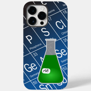 Green Erlenmeyer Flask (with Initials) Chemistry Case-Mate iPhone 14 Pro Max Case
