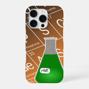 Green Erlenmeyer Flask (with Initials) Chemistry iPhone Case