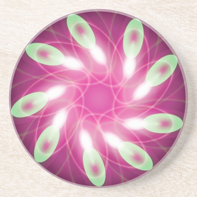 Green Escaping Purple Coaster (Front)