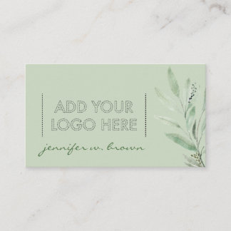 Green Essential Oils Add your custom logo floral Business Card