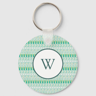 Green Ethnical Pattern design Key Ring