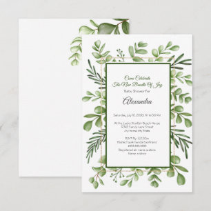 Green Eucalyptus Baby Shower invitation