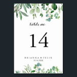 Green Eucalyptus Botanical Calligraphy Wedding Table Number<br><div class="desc">This green eucalyptus botanical calligraphy wedding table number is perfect for a modern wedding. The design features hand-painted artistic beautiful eucalyptus green leaves,  assembled into neat bouquets to embellish your event.

This is a double sided table number. Add each table number you need to your cart individually.</div>