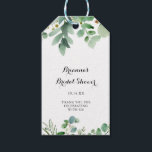 Green Eucalyptus Botanical Foliage Bridal Shower Gift Tags<br><div class="desc">These green eucalyptus botanical foliage bridal shower gift tags are perfect for a tropical wedding shower. The design features hand-painted artistic beautiful eucalyptus green leaves,  assembled into neat bouquets to embellish your event.</div>