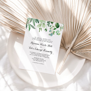 Green Eucalyptus Botanical Foliage Formal Wedding Invitation