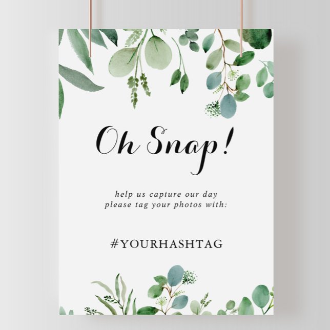 Green Eucalyptus Botanical Wedding Oh Snap Sign (Creator Uploaded)