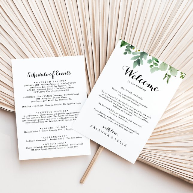 Green Eucalyptus Botanical Wedding Welcome Letter (Creator Uploaded)