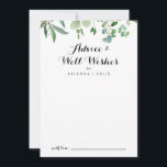 Green Eucalyptus Botanical Wedding Well Wishes Advice Card<br><div class="desc">This green eucalyptus botanical wedding well wishes advice card is perfect for a rustic wedding. The design features hand-painted artistic beautiful eucalyptus green leaves, assembled into neat bouquets to embellish your event. These cards are perfect for a wedding, bridal shower, baby shower, graduation party & more. Personalise the cards with...</div>