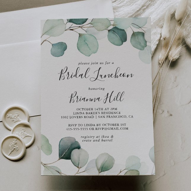 Green Eucalyptus Bridal Luncheon Bridal Shower Invitation (Creator Uploaded)