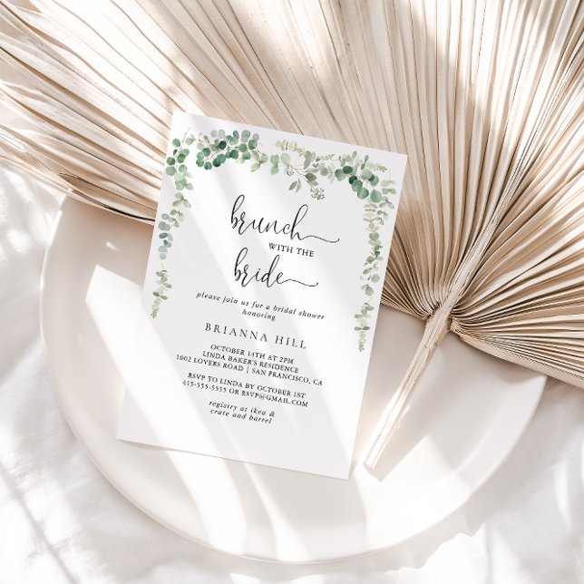 Green Eucalyptus Brunch with the Bride Shower  Invitation (Creator Uploaded)