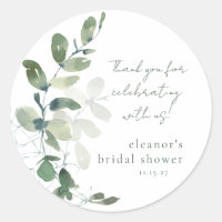 Green Eucalyptus Custom Bridal Shower Thank You