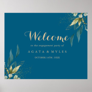 Green Eucalyptus Engagement Party Welcome Sign