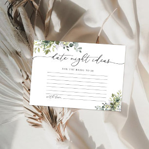 Green Eucalyptus Floral Date Night Ideas Card