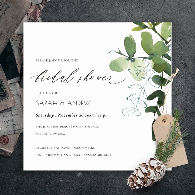 Green Eucalyptus Foliage Bridal Shower Invite (Creator Uploaded)