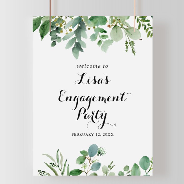 Green Eucalyptus Foliage Engagement Welcome  Poster (Creator Uploaded)