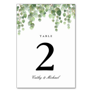Green Eucalyptus Foliage Personalised Table Number