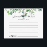 Green Eucalyptus Foliage Wedding Advice Card<br><div class="desc">This green eucalyptus foliage wedding advice card is perfect for a tropical wedding. The design features hand-painted artistic beautiful eucalyptus green leaves, assembled into neat bouquets to embellish your event. These cards are perfect for a wedding, bridal shower, baby shower, graduation party & more. Personalise the cards with the names...</div>