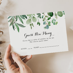 Green Eucalyptus Guess How Many Game Card