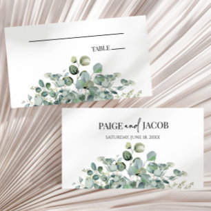 Green Eucalyptus Leaf Botanical Garden Wedding Place Card