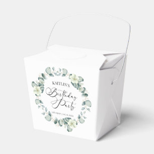 Green Eucalyptus Leaves Botanical Birthday Party Favour Box