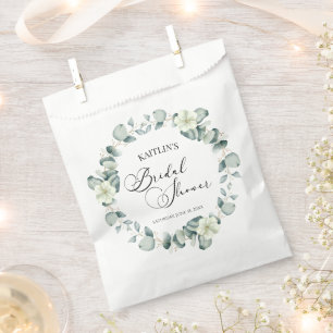 Green Eucalyptus Leaves Botanical Bridal Shower Favour Bag