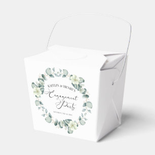 Green Eucalyptus Leaves Botanical Engagement Party Favour Box