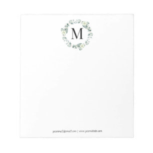Green Eucalyptus Leaves Greenery Botanical Wedding Notepad