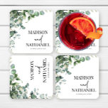 Green Eucalyptus Leaves Greenery Botanical Wedding Square Paper Coaster<br><div class="desc">These are Green Eucalyptus Leaves Greenery Botanical Wedding Paper Coasters!</div>