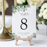 Green Eucalyptus Leaves Wedding Table Number Card<br><div class="desc">Green Eucalyptus Leaves Wedding Table Number Card. (1) Please customise this template one by one (e.g, from number 1 to xx) , and add each number card separately to your cart. (2) For further customisation, please click the "customise further" link and use our design tool to modify this template. (3)...</div>