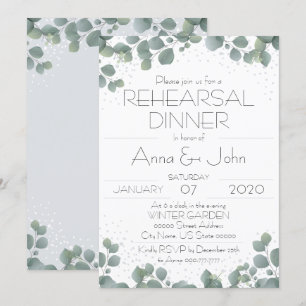 Green Eucalyptus Modern Greenery Elegant Floral Invitation