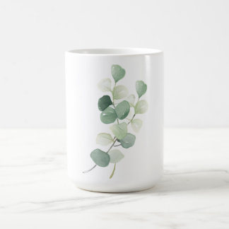 Green Eucalyptus Pastel Leaves Duvet Cover Coffee Mug