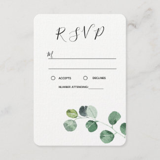 Green Eucalyptus RSVP card