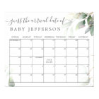 Green Eucalyptus Shower Guess Due Date Calendar