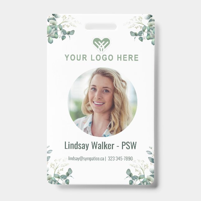 Green Eucalyptus StyleBadge ID Badge (Front)