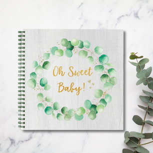 Green Eucalyptus Wood Quote Baby Notebook
