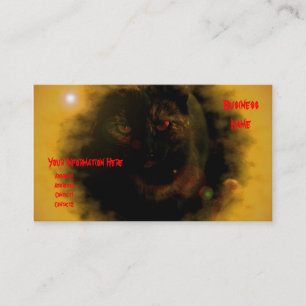 green eye black cat yellow sunburst Business Cards
