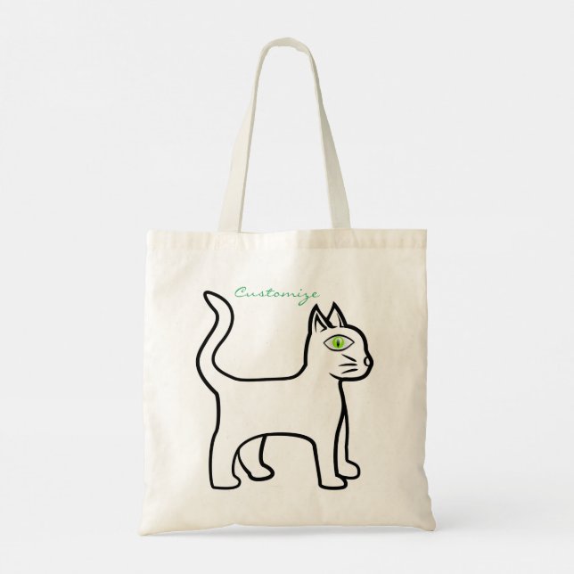 Green-eye Cat Thunder_Cove Tote Bag (Back)