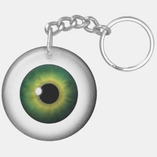 Green Eye Eyeball Round Two Sided Acrylic Keychain