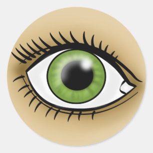 Green Eye icon Classic Round Sticker