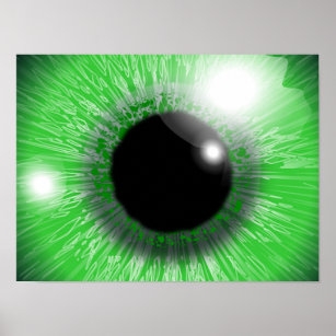 green eye iris design poster