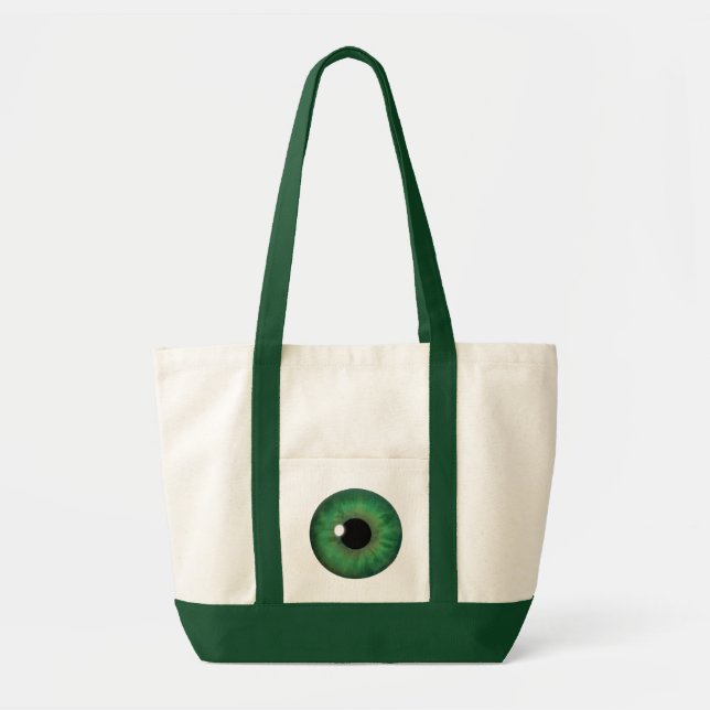 Green Eye Iris Impulse Cool Custom Tote Bags (Front)