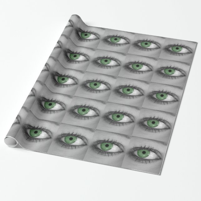 Green Eye Wrapping Paper (Unrolled)