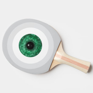 Green Eyeball Ping Pong Paddle