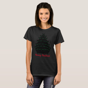 Green-Eyed Black Cats Christmas Tree T-Shirt