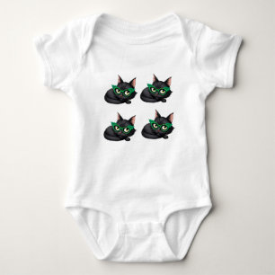Green eyed cat baby bodysuit