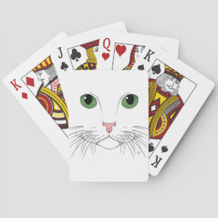 Green Eyed Cat Playing Cards