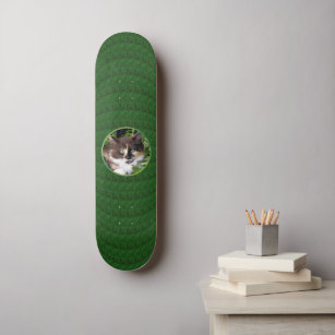 Green Eyed Cat Skateboard