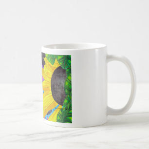 Green-Eyed Cat with Ladybug and Flower Coffee Mug